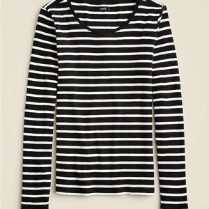 J. Crew| Casual Navy & White Striped Soft Long Sleeve Cotton Tee Shirt Sz Small